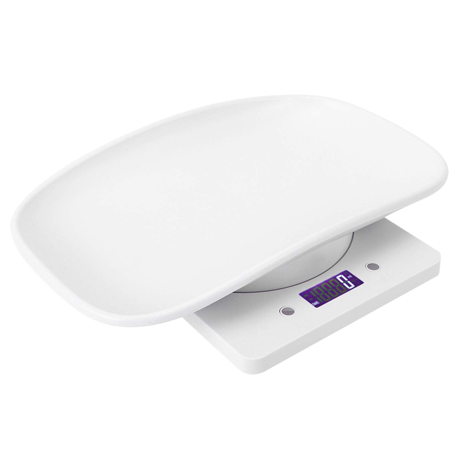 Báscula multifunción para bebés - Báscula digital de peso para mascotas pequeñas de 10 kg / 1 g con g/ml/oz/lb.oz para medir bebés/mascotas, color blanco