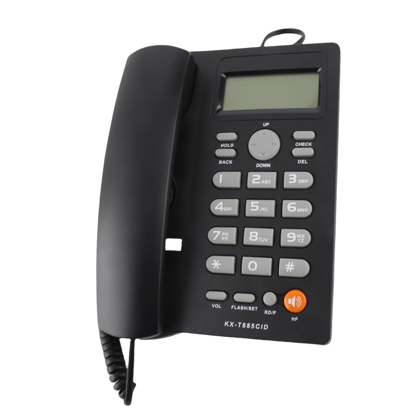 Teléfono con Cable Identificador de Llamadas Teléfono Manos Libres Oficina Hogar Hotel Teléfono Fijo Claro Sonido Marcado Rápido Función de Pausa / Retención Último Número Volver a Marcar(Negro)