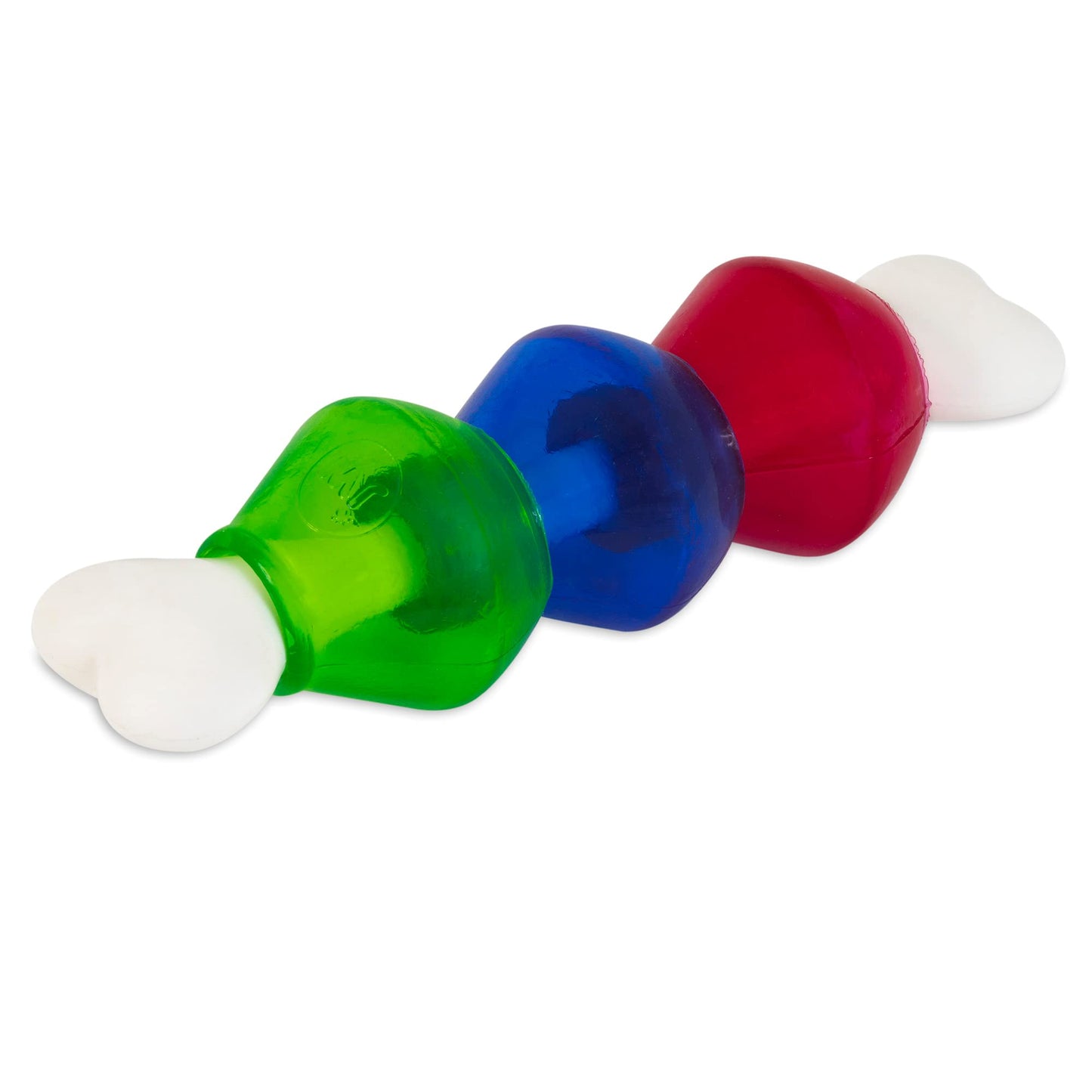 Juguete de Nailon JW Pet Company Grande Hueso Blanco con Vainas Naranja Verde Azul para Mascotas