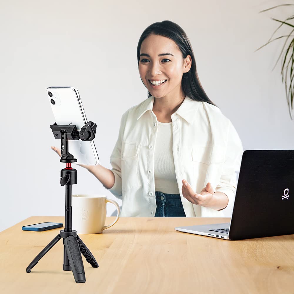 Trípode Fotopro Giratorio con Adaptador Universal para Teléfono Celular