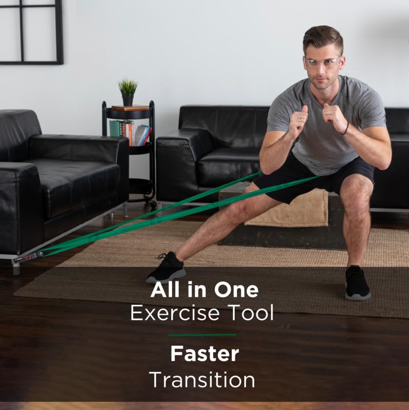 Banda de Resistencia Theraband CLX Verde con Bucles para Ejercicio en Casa y Entrenamientos de Cuerpo Completo