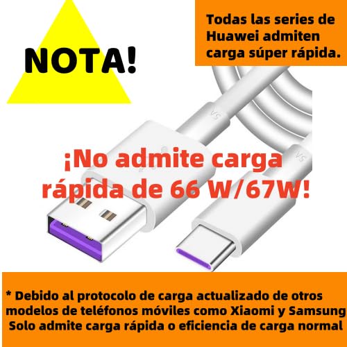 Cable USB C a USB A 3.0 MORNWELL Blanco Carga Rápida 1M para Huawei y Otros Dispositivos