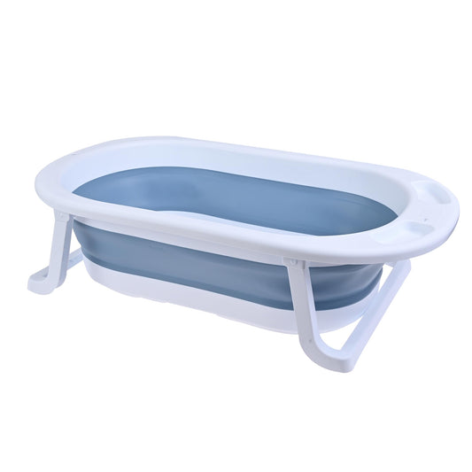 Bañera Para Bebe Plegable Ahorradora de Epacio Con Termometro Y Antideslizante (AZUL)