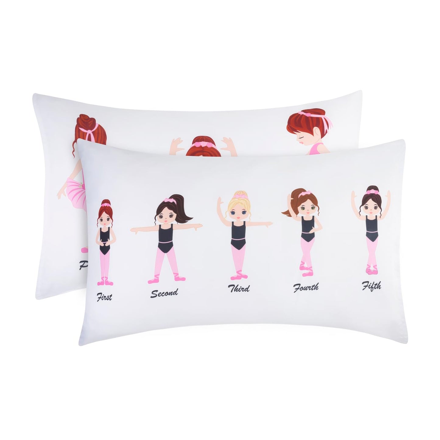 Everyday Kids - Juego de sábanas bajeras de 3 piezas para niños, sábana encimera y funda de almohada, bailarina nacida a bailar, juego de sábanas de microfibra suave y transpirable para niñas y niños