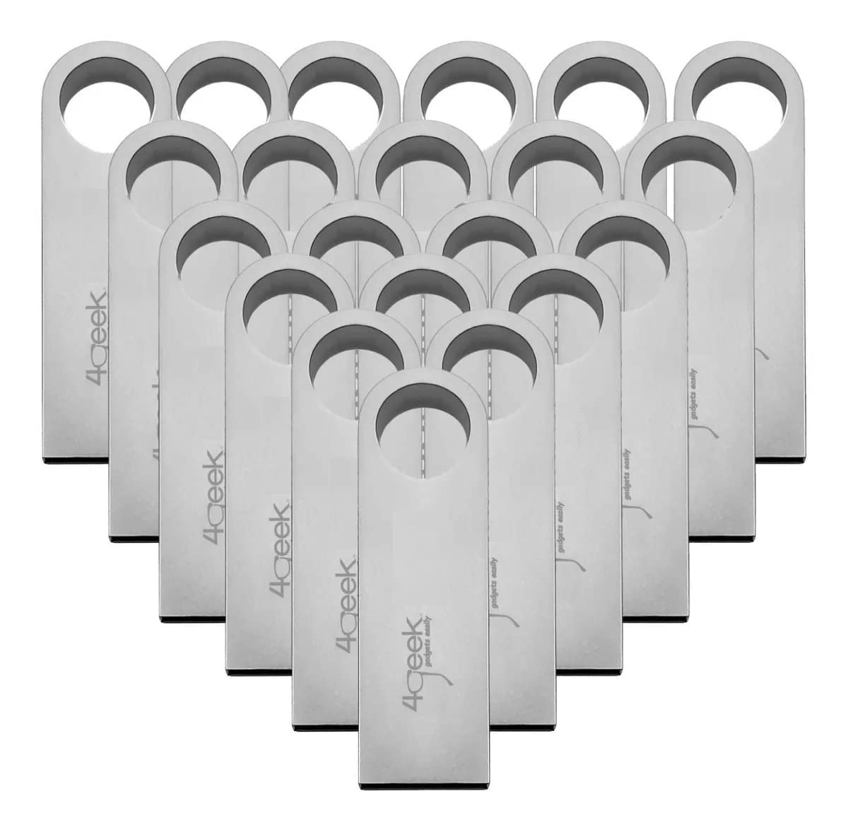 Kit de 10 Memorias USB 4Geeks Plata a Granel Ideal para Transferencia de Fotos, Música y Documentos