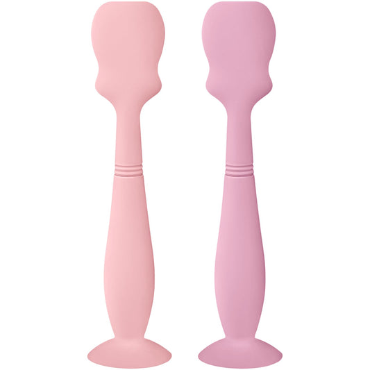 Nearbyme Paquete De 2 Cepillos Para Crema De Pañal Para Bebé, Espátula Aplicadora De Crema De Pañal, Espátula De Silicona Para Pasta De Trasero De Bebé Para Bebés, Recién Nacidos(Rosa, Lila Suave) Paq