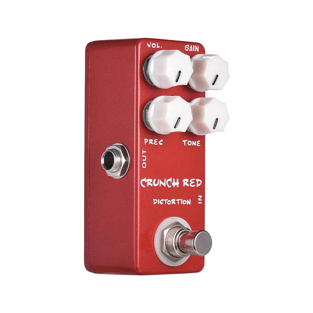 Pedal de Efectos de Guitarra SINRAOEE Rojo Crunch con Bypass Real