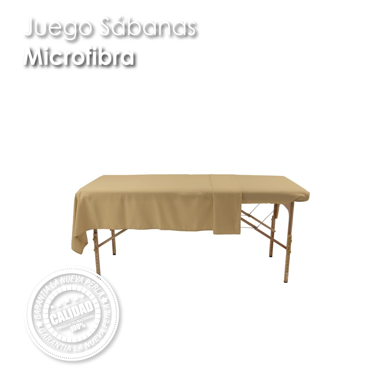 La Nueva Perla Juego Sabana Camilla Masaje Spa Exploracion Microfibra Color (Beige, 1 Juego (2 Piezas))