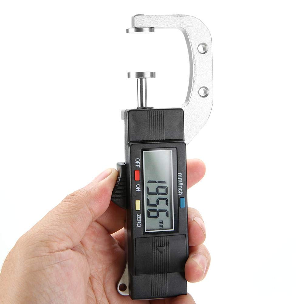 Medidor de Espesor Digital Horizontal con Pantalla LCD 0-25mm Micrómetro Calibre Portátil