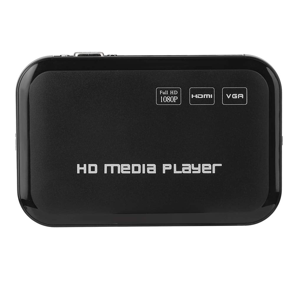 Eboxer HDMI Reproductor Multimedia, Mini 1080p VGA AV Video Media Player para-MKV/AVI Soporte U Disco/Tarjeta SD/Disco Duro Móvil(US Plug)