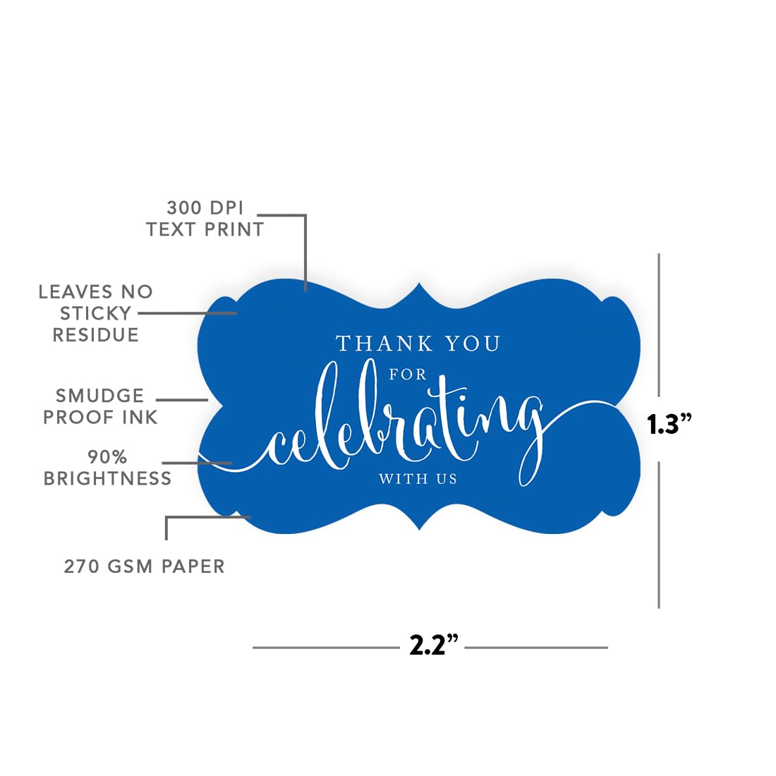 Andaz Press Etiqueta para sobre , Thank You for Celebrating Azul Real, 1, 36.00