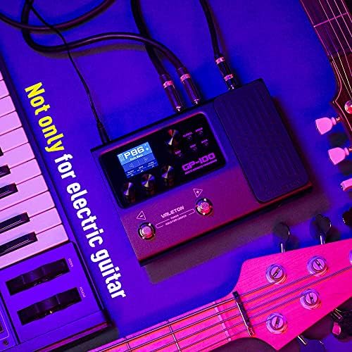 Pedal de Efectos de Guitarra VALETON Negro con 140 Efectos Integrados y 198 Presets para Hombre