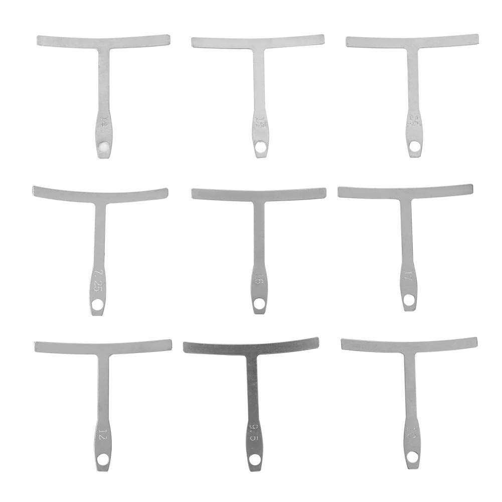 Bnineteenteam Herramienta Universal para Calibrador de Guitarra, 9 Piezas Calibrador de Radio de la Cuerda Inferior de Guitarra para Reparación y Mantenimiento de Guitarra
