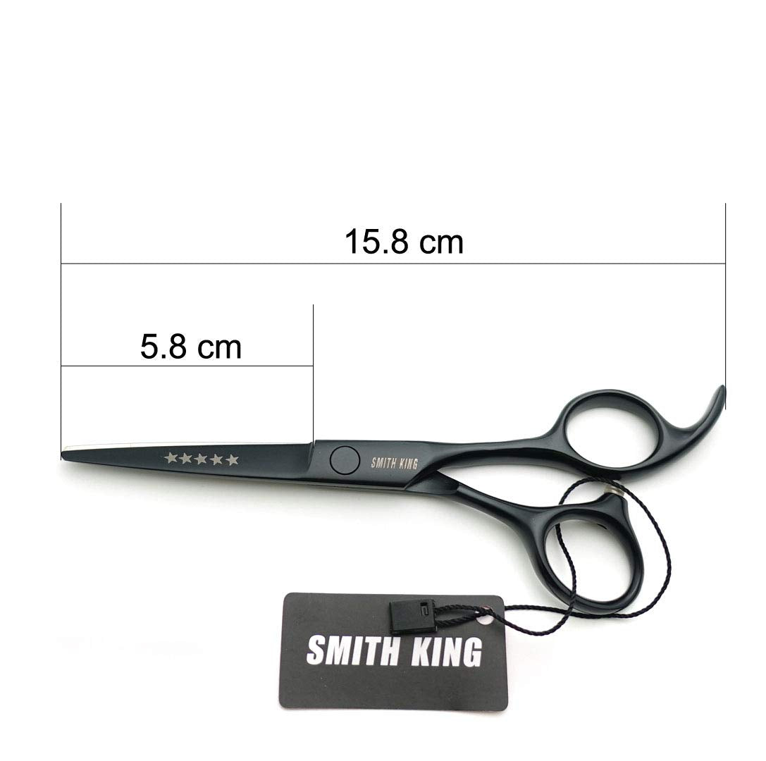Juego de tijeras de corte de pelo de 12,7 cm con estuche de tijera de piel para cortar el pelo, tijeras de adelgazamiento de pelo para personal y profesional (negro)