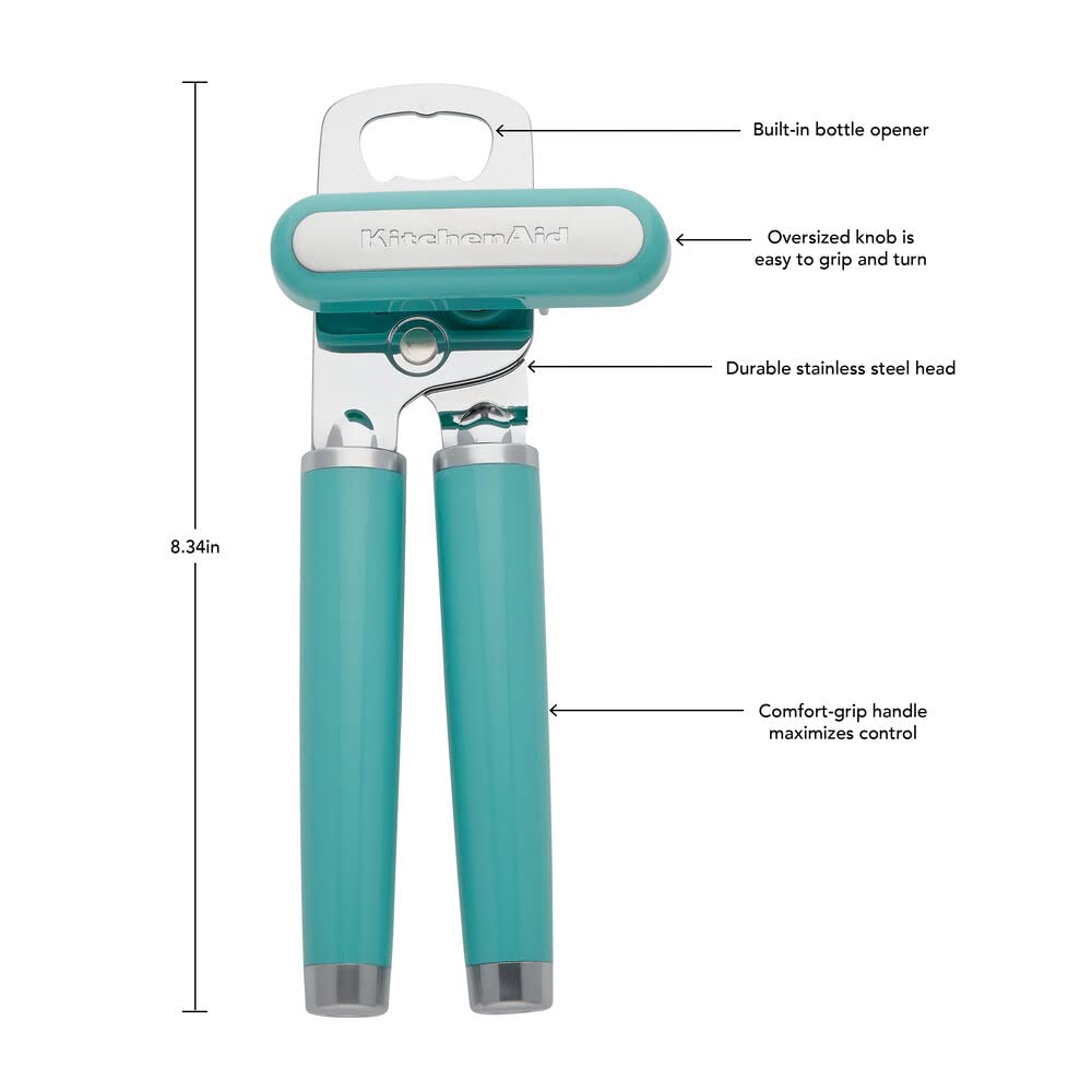 KitchenAid Abridor de latas/abrebotellas multifunción clásico, 8.34 pulgadas, Aqua Sky
