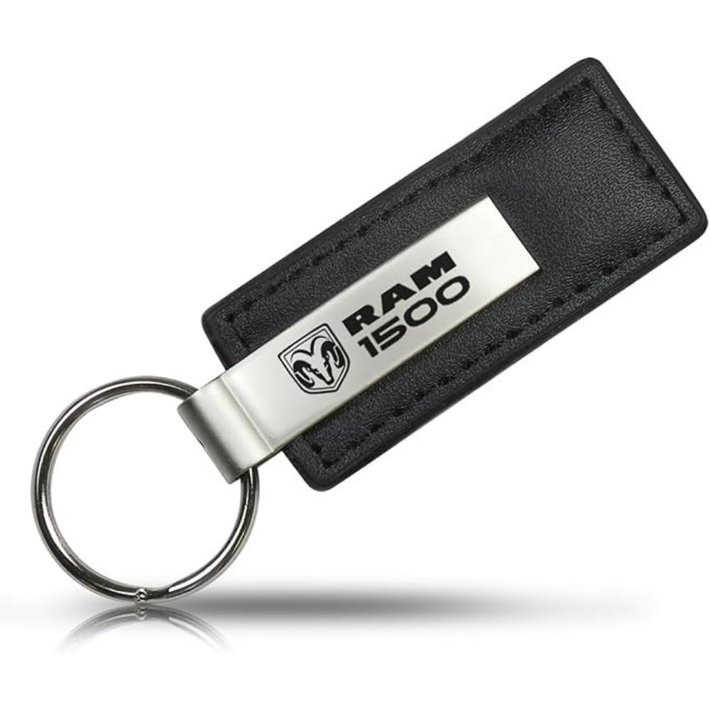 Au-TOMOTIVE GOLD, INC. Llavero de piel negro con licencia oficial para Ram 1500, Negro -, 1, Moderno