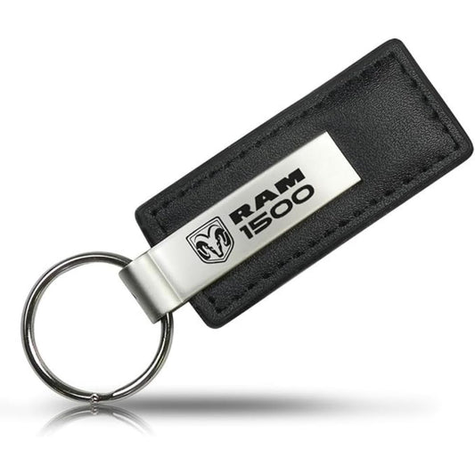 Au-TOMOTIVE GOLD, INC. Llavero de piel negro con licencia oficial para Ram 1500, Negro -, 1, Moderno