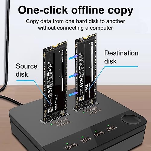 Duplicador SSD M.2 Dpofirs Plata Doble Bahía Tipo C sin Herramientas