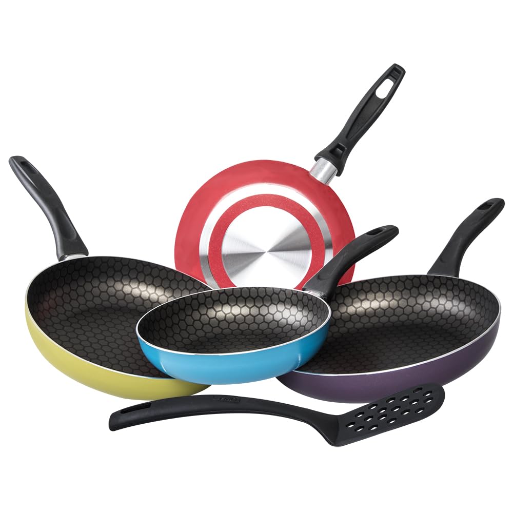 Cinsa Juego de Sartenes Circus 4 piezas, Aluminio con antiadherente thermocell, Multicolor (Sarten 20, 22, 24, 26 cm)