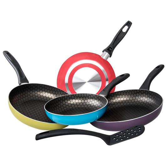Cinsa Juego de Sartenes Circus 4 piezas, Aluminio con antiadherente thermocell, Multicolor (Sarten 20, 22, 24, 26 cm)