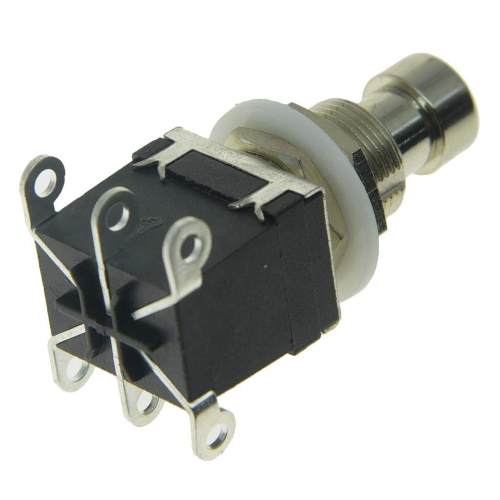 Kaish - Juego de 2 interruptores de pedal para guitarra eléctrica con 6 pines DPDT, color negro, Pack of 2