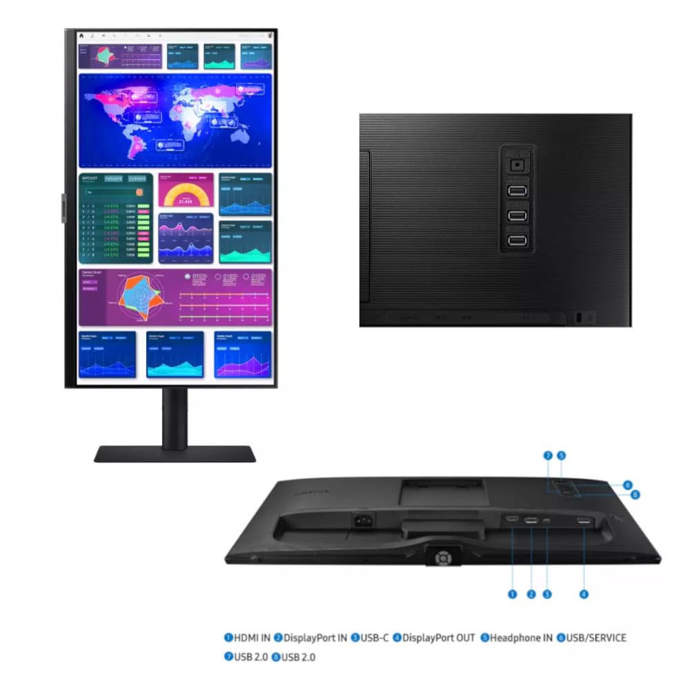 Monitor Samsung QHD 24 Pulgadas con Panel IPS y USB Tipo-C Máxima Conectividad