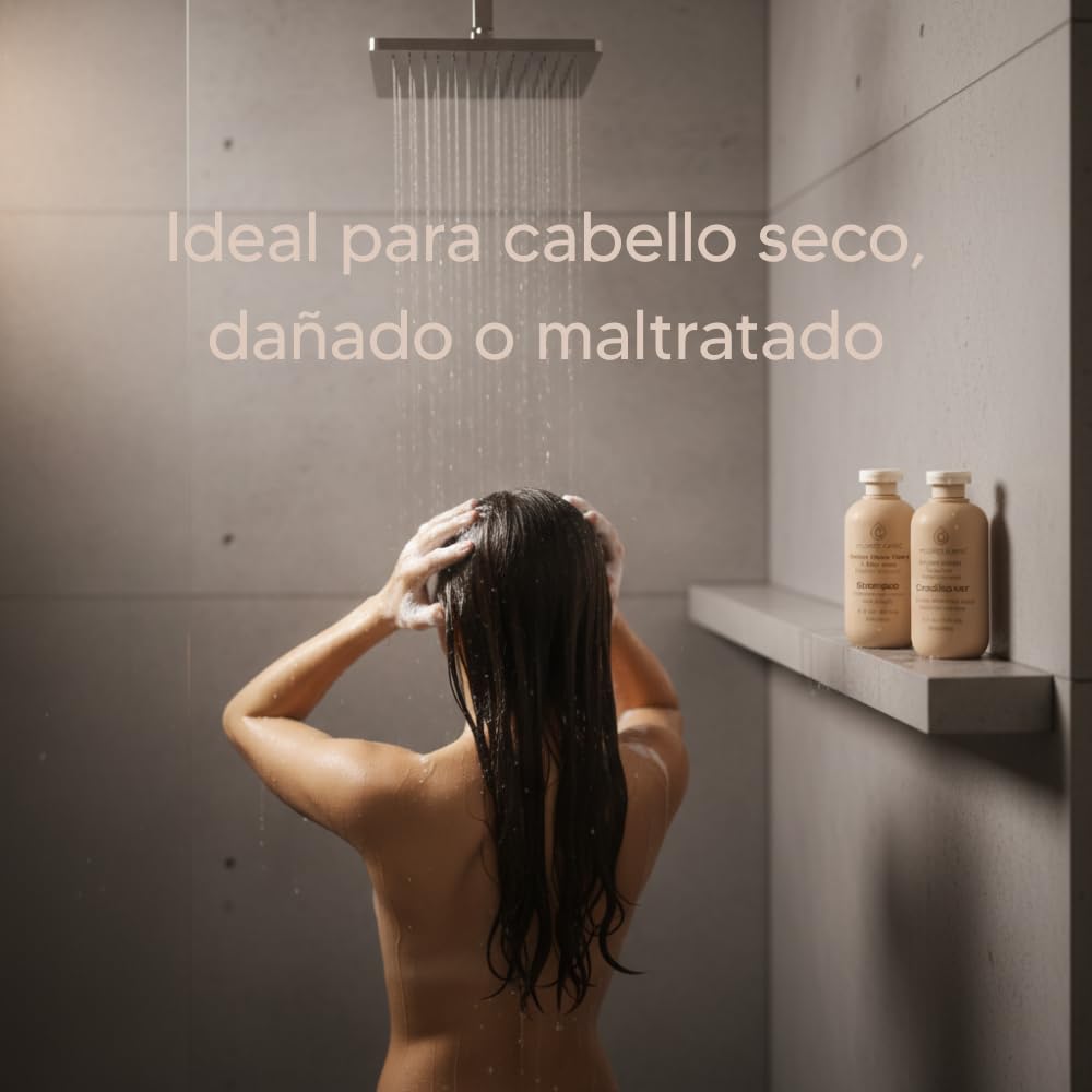 Kit Shampoo y Acondicionador con Miel, Romero y Sábila – Hidratación y Reparación para Cabello Seco, Débil y Sin Vida – Ayuda a Fortalecer, Suavizar y Dar Brillo – Hombre y Mujer