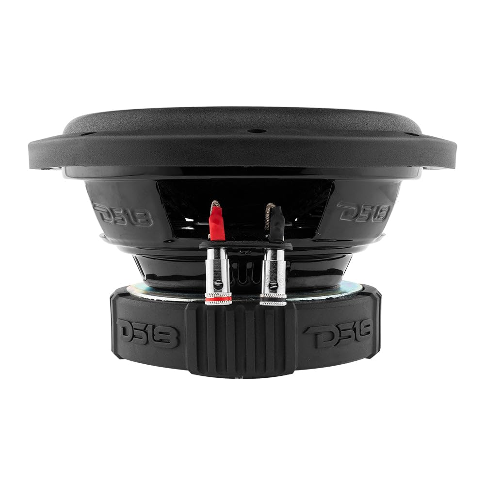 DS18 SLC8S Car Subwoofer Audio Speaker - 8" in. Paper Glass Fiber Cone, Black Steel Basket, Single Voice Coil 4 Ohm Impedance, 400W MAX Power and Foam Surround for Vehicle Stereo Sound System