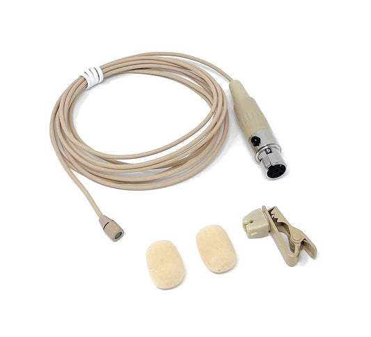 Micrófono de Solapa J&P Beige Mini XLR TA4F para Shure inalámbrico