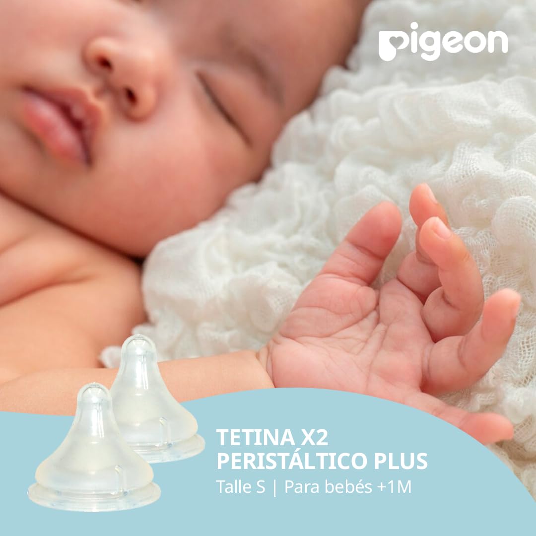 Tetina Peristáltico PLUS PIGEON Ancha Anticolicos Silicona SofTouch para Bebé Tamaño S