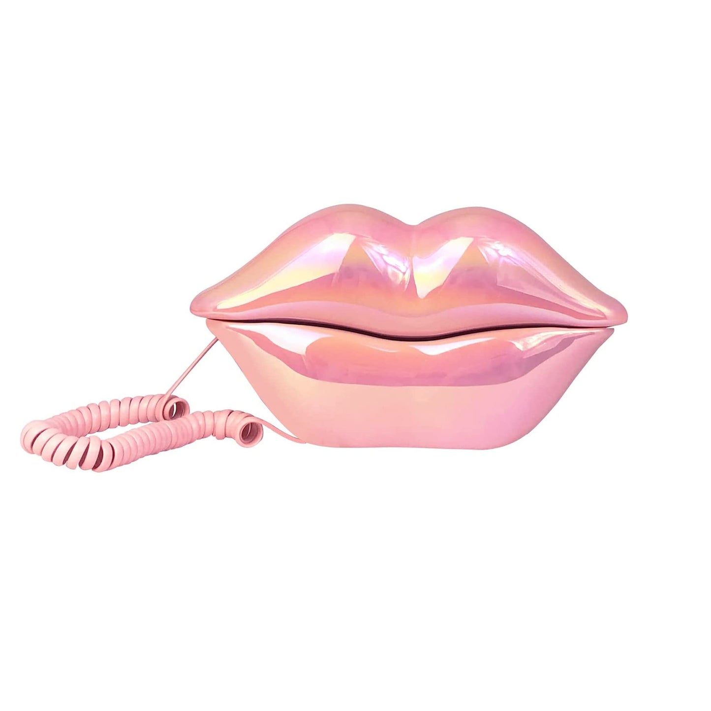 Benotek - Teléfono de labios rosados, juego de teléfono fijo con cable para oficina en casa, hotel, divertido y lindo teléfono de boca para fotografía, decoración de fiesta y regalo novedoso