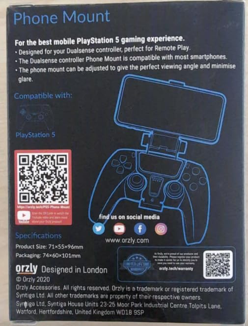 Soporte de Teléfono Ajustable Orzly PS5 para Juegos DualSense Blanco
