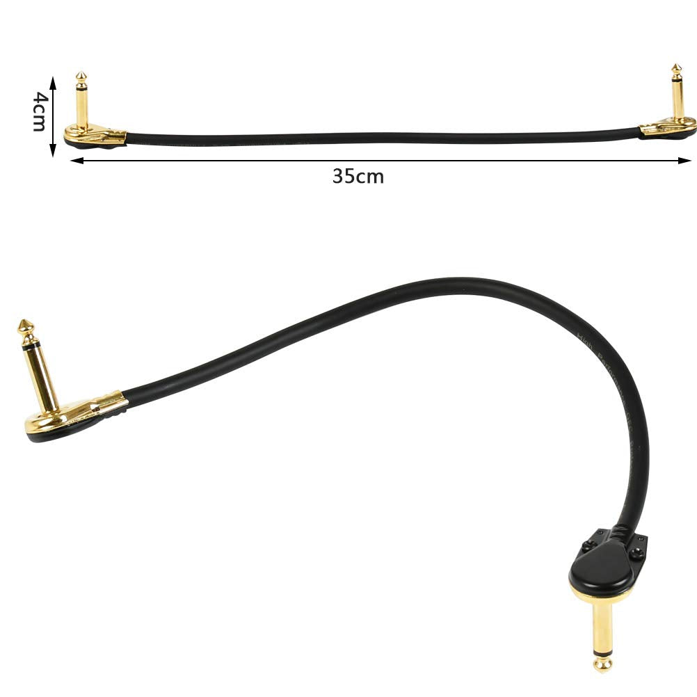 TIMESETL - Paquete de 3 cables de conexión para guitarra de 12 pulgadas, ultra silenciosos, con efecto de instrumento, 1/4 pulgadas, diseño de panqueques de perfil bajo