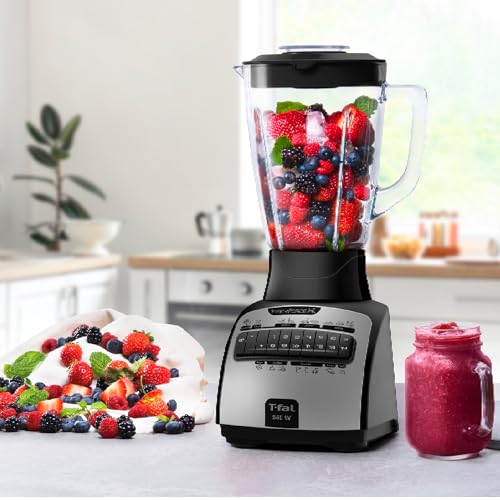 Licuadora 14 Velocidades T-Fal Infinyforce XL Negra con Vaso de Vidrio de 2.2 L, 550 W, LN8248NX