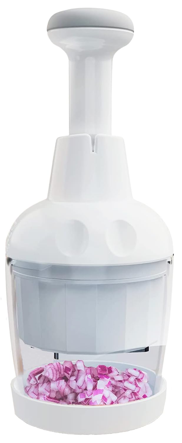 Picador de Alimentos Pampered Chef Blanco Manual para Verduras y Frutos Secos