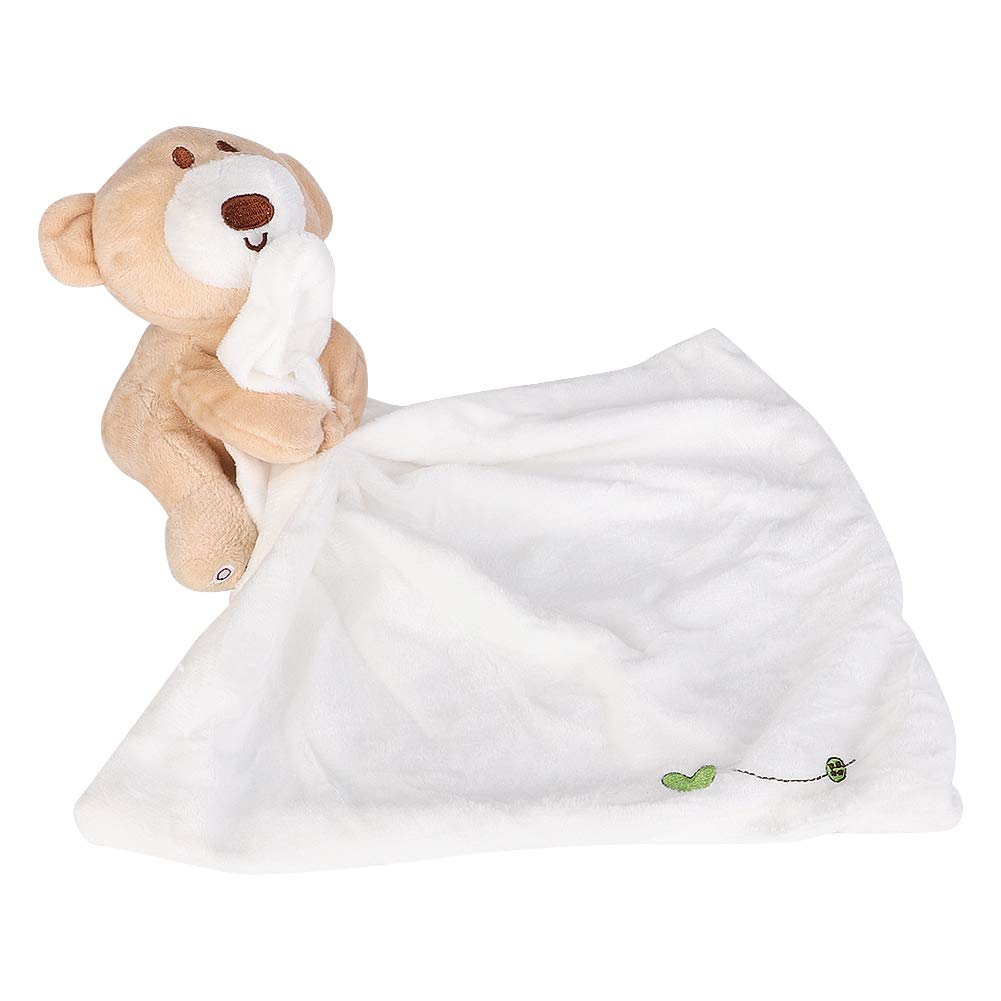 Hztyyier Manta de Animales Seguros para bebés Manta De Seguridad Suave Oso De Peluche Oso De Felpa Manta De Confort Juguete Calmante para Niños Pequeños()