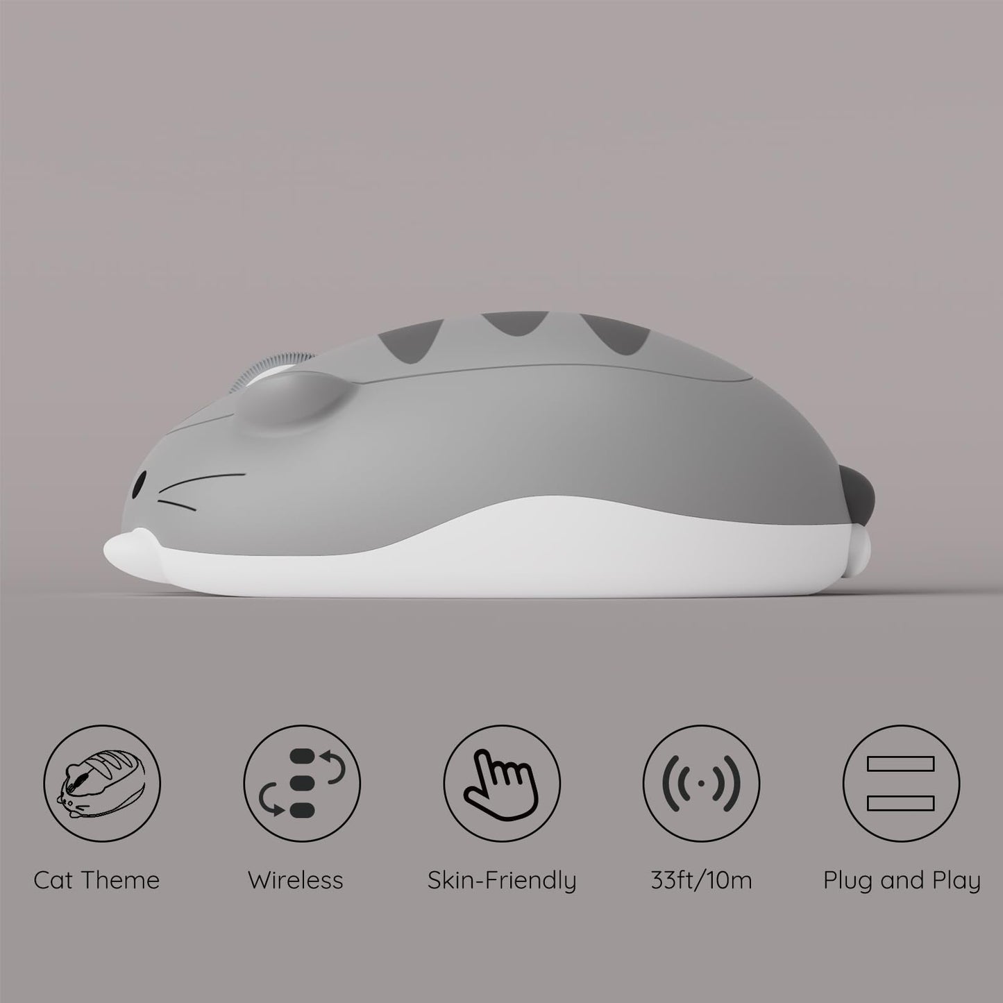 Mouse Inalámbrico Akko Cat Theme 2.4 GHz con Receptor USB para Juegos