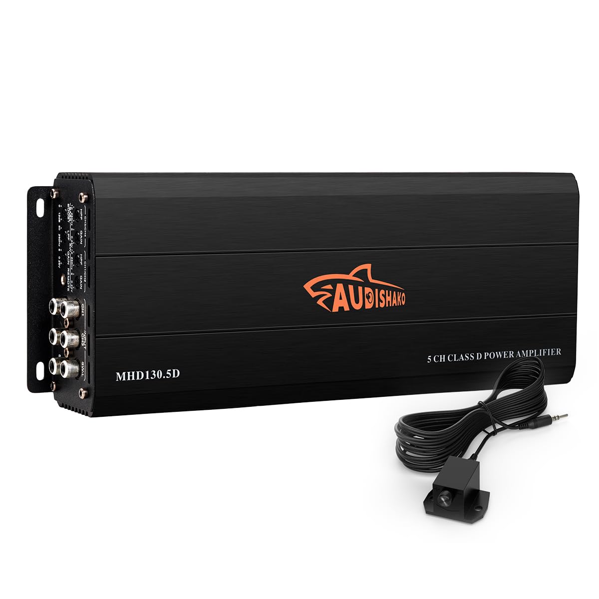 AUDISHAKO 4400W Amplificador de Audio para Coche de 5 Canales,Amplificador para Auto de Clase D, 2 Ohm 150W x 4 Canales +550W Subwoofer Amplificador para Coches Deportivos y Otros Sistemas de Audio