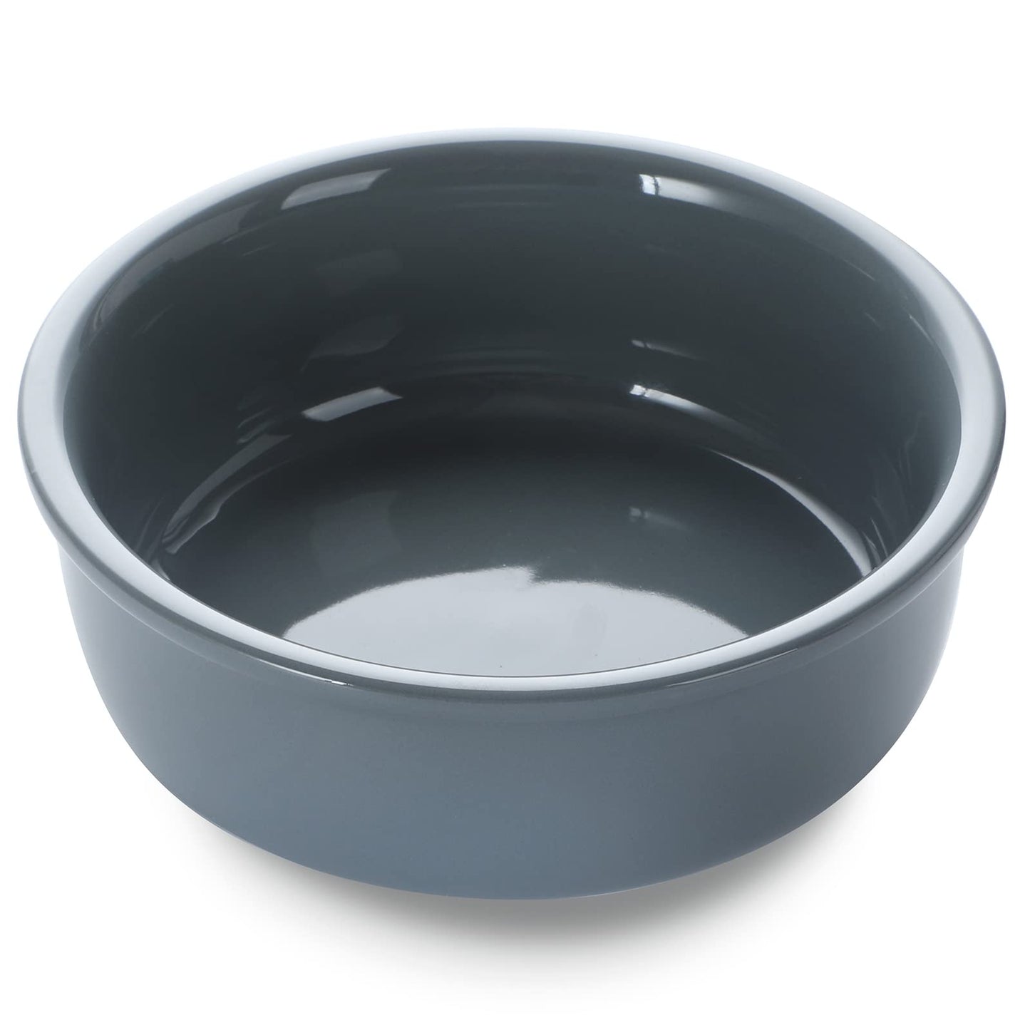 GDCZ Ceramics - Cuencos para Perros pequeños con Soporte de Metal Elevado para Comida de Mascotas y Platos de Agua, 15 onzas (Gris)