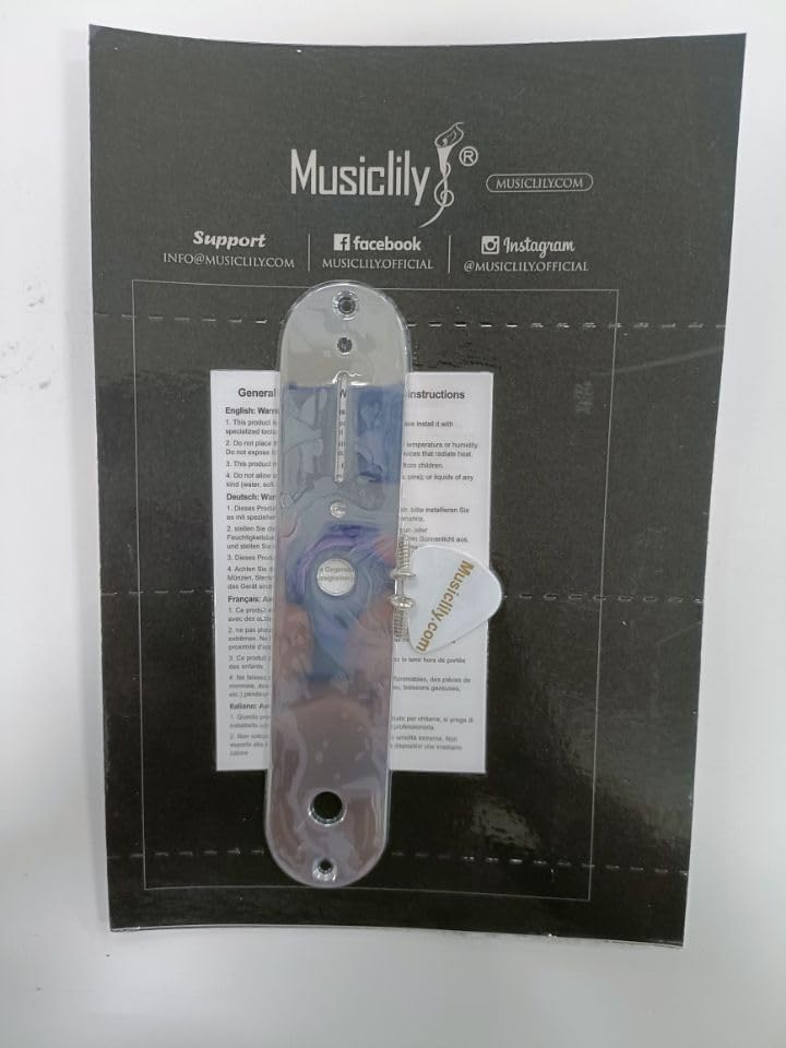 Musiclily Pro 32mm Acero Placa Control Telecaster para Guitarra Eléctrica tipo Tele, Cromado