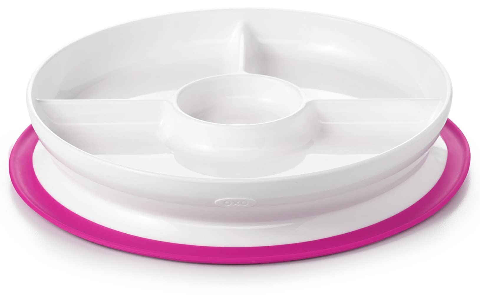 Plato Dividido OXO Tot Rosa Stick & Stay