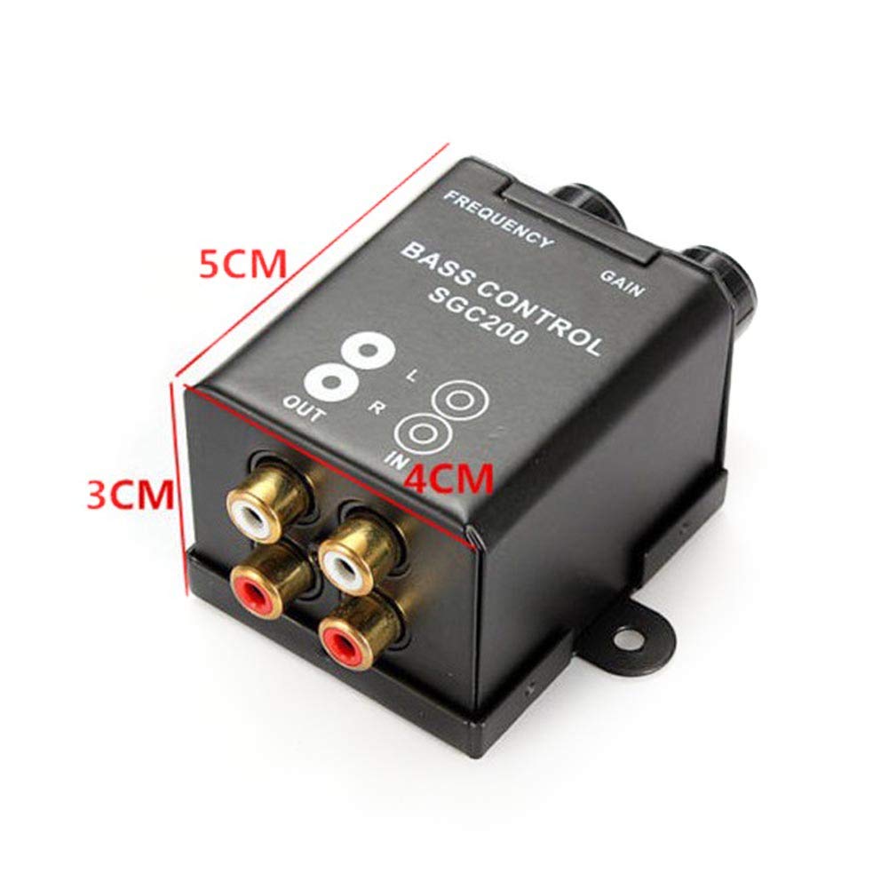 Denpetec driver de graves para coche, amplificador de audio para coche, ecualizador de subwoofer, regulador de volumen cruzado, perilla de driver de graves