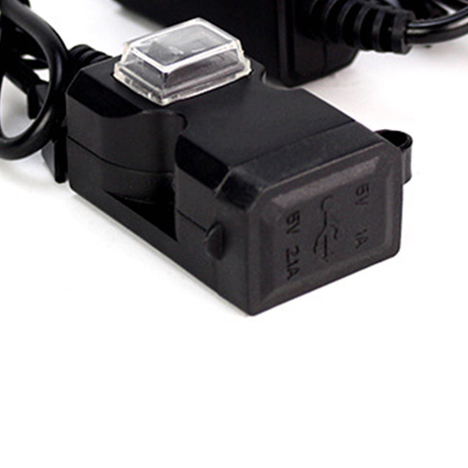 Fydun Cargador de Teléfono para Motocicleta, Doble Cargador USB 5V 2A Carga Rápida Impermeable Cable de Extensión para Smart Phone Tablet GPS 9-90V 9-90V