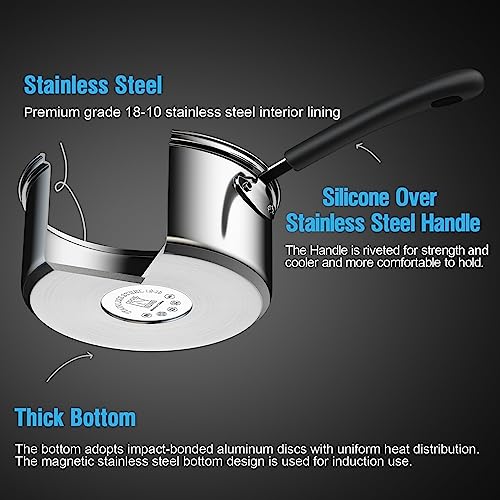 Juego de Utensilios de Cocina Cook N Home Plateado con Asas que se Mantienen Frescas