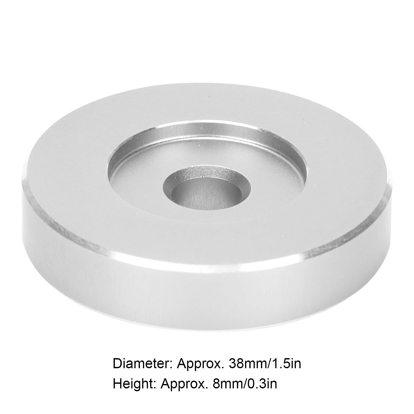 ciciglow Adaptador para Tocadiscos, 45 RPM,Hoja de Conversión de Orificios Grandes, Adaptador de Clip de Vinilo Negro, Adecuado para la Mayoría de los Discos de Orificios(Plata)