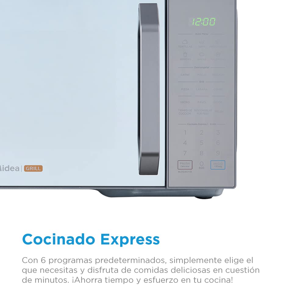 Horno de Microondas Talent Grill Midea Silver Mirror 1.1 Pies Cúbicos