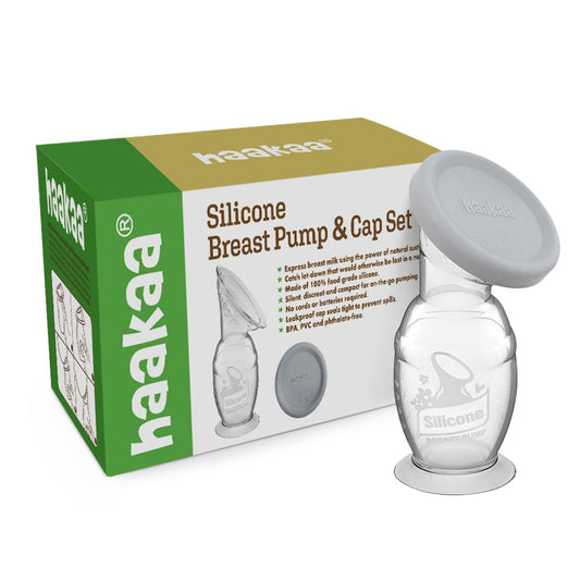 Haakaa Gen 2 - Extractor de leche de silicona con base de succión y tapa de silicona a prueba de fugas, 5 onzas/150 ml, sin BPA PVC y ftalatos, 1 unidad (paquete de 1)