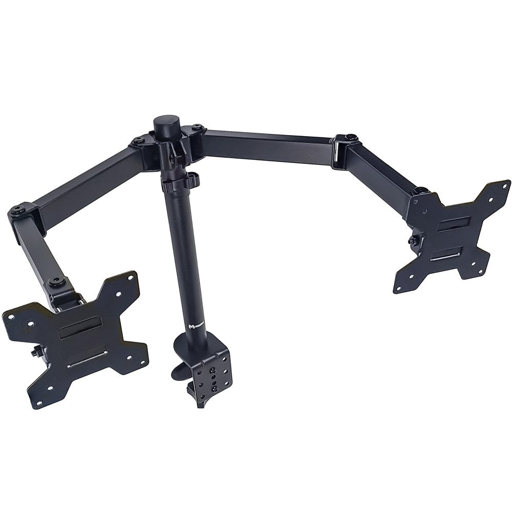 Soporte de Escritorio Master Negro con Doble Brazo Articulable para Dos Monitores