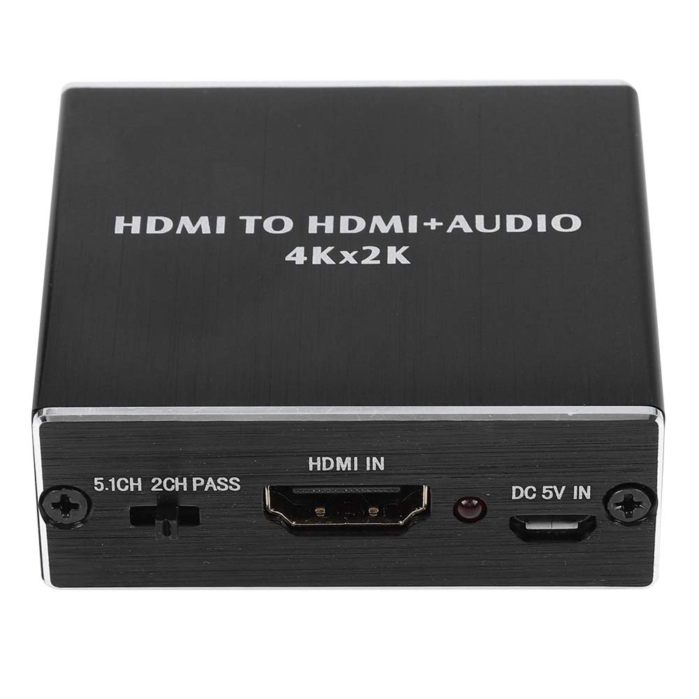 4K * 2K HDMI Audio Splitter Extractor, Divisor HDMI a HDMI + SPDIF + 3.5mm Salida de Audio Convertidor 2160p@ 30Hz, Compatible con Slim para TV y reproductor de DVD Blu-ray