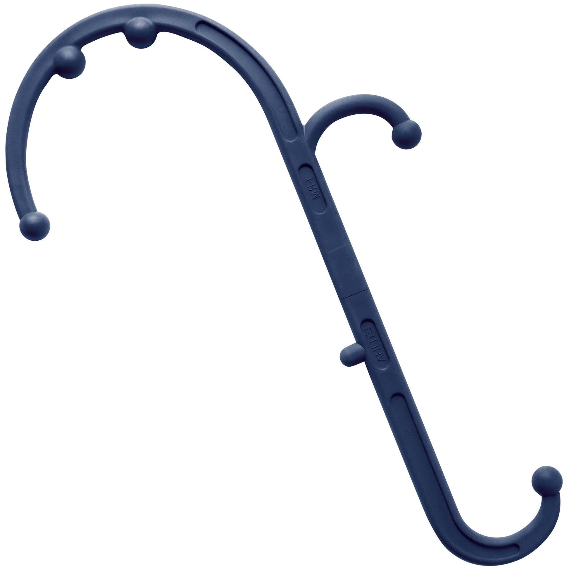 LiBa Masajeador de espalda, cuello y pies para alivio del dolor de fibromialgia y terapia de bastón de gancho de autosasaje, rascador de espalda, azul marino